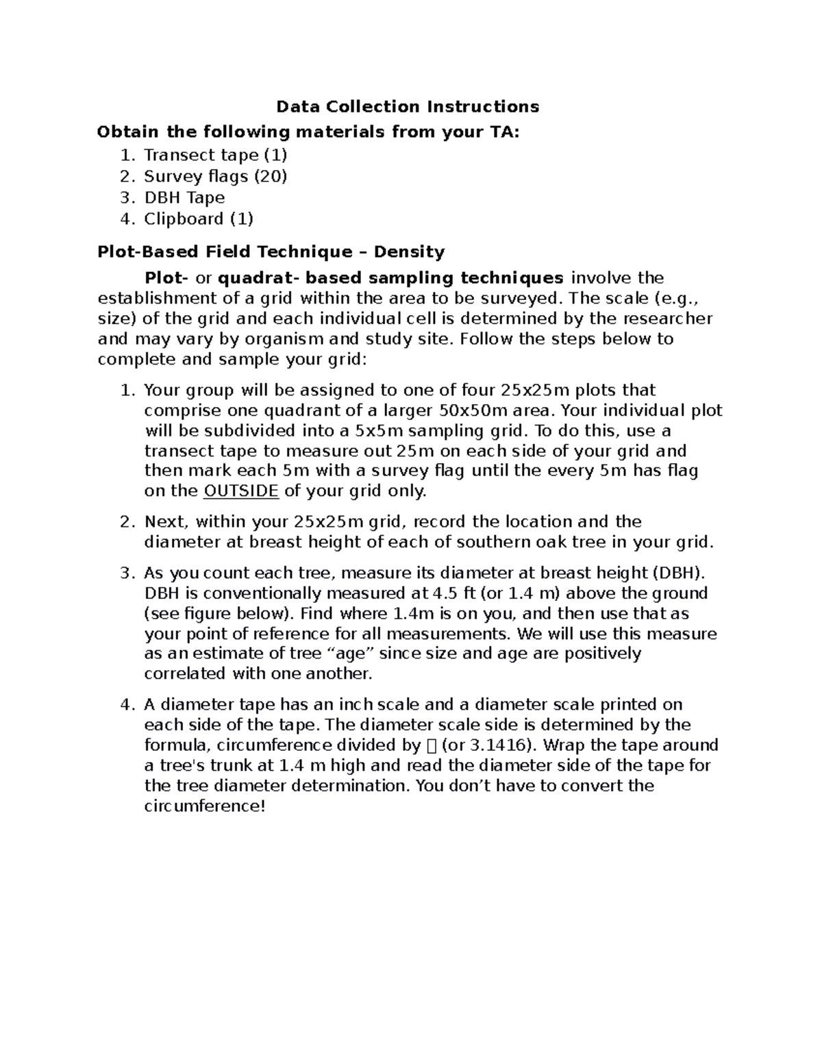 W8 Data Collection Instructions - Data Collection Instructions Obtain ...