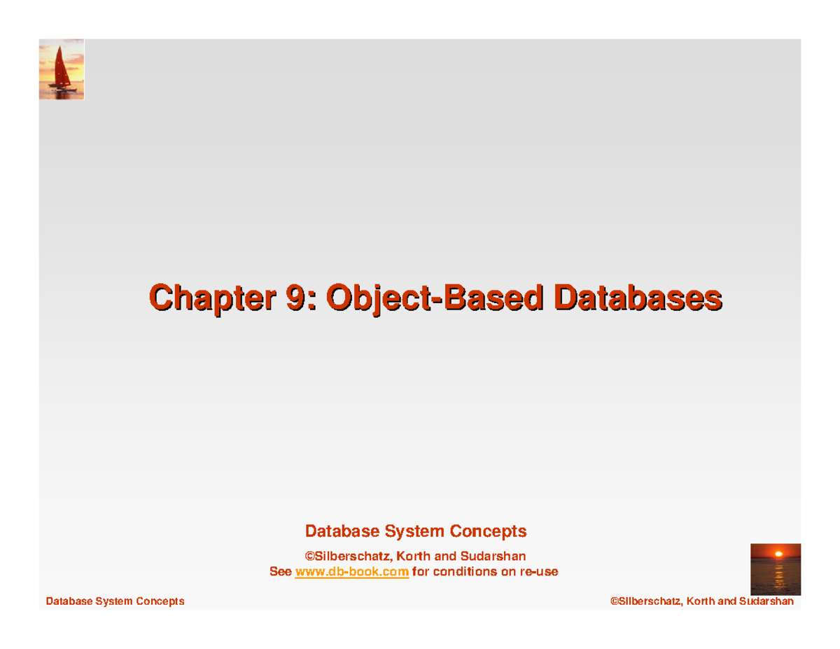 Ch9 - Important Notes - Database System Concepts ©Silberschatz, Korth ...