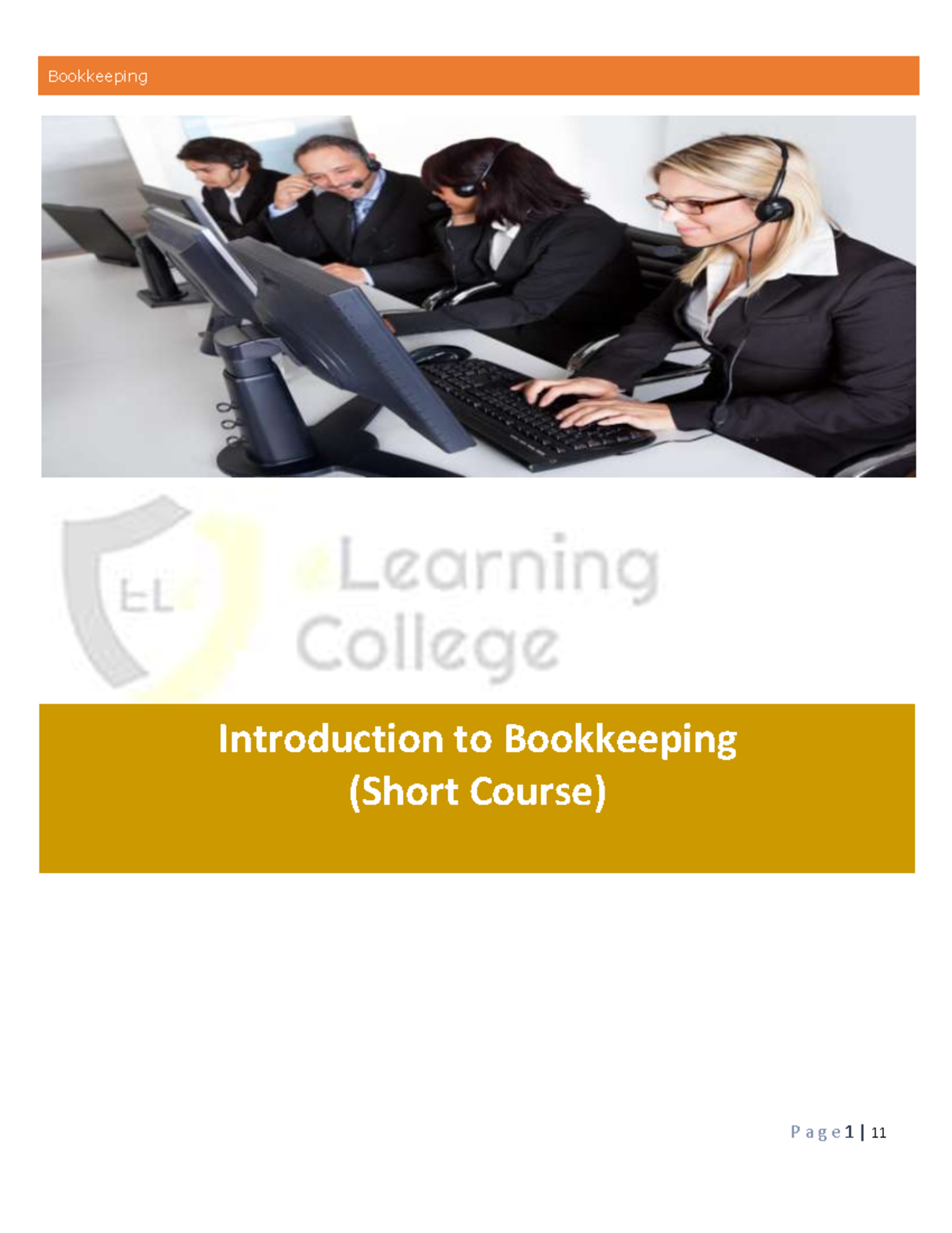 Introduction to Bookkeeping - In troduction to Bookkeeping (Short ...
