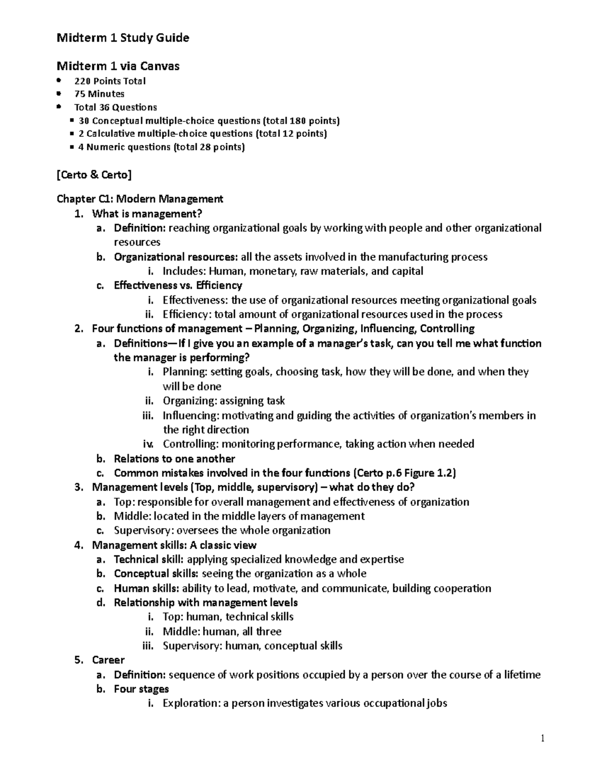 Midterm 1 Study Guide - Min Choi - Midterm 1 via Canvas 220 Points ...