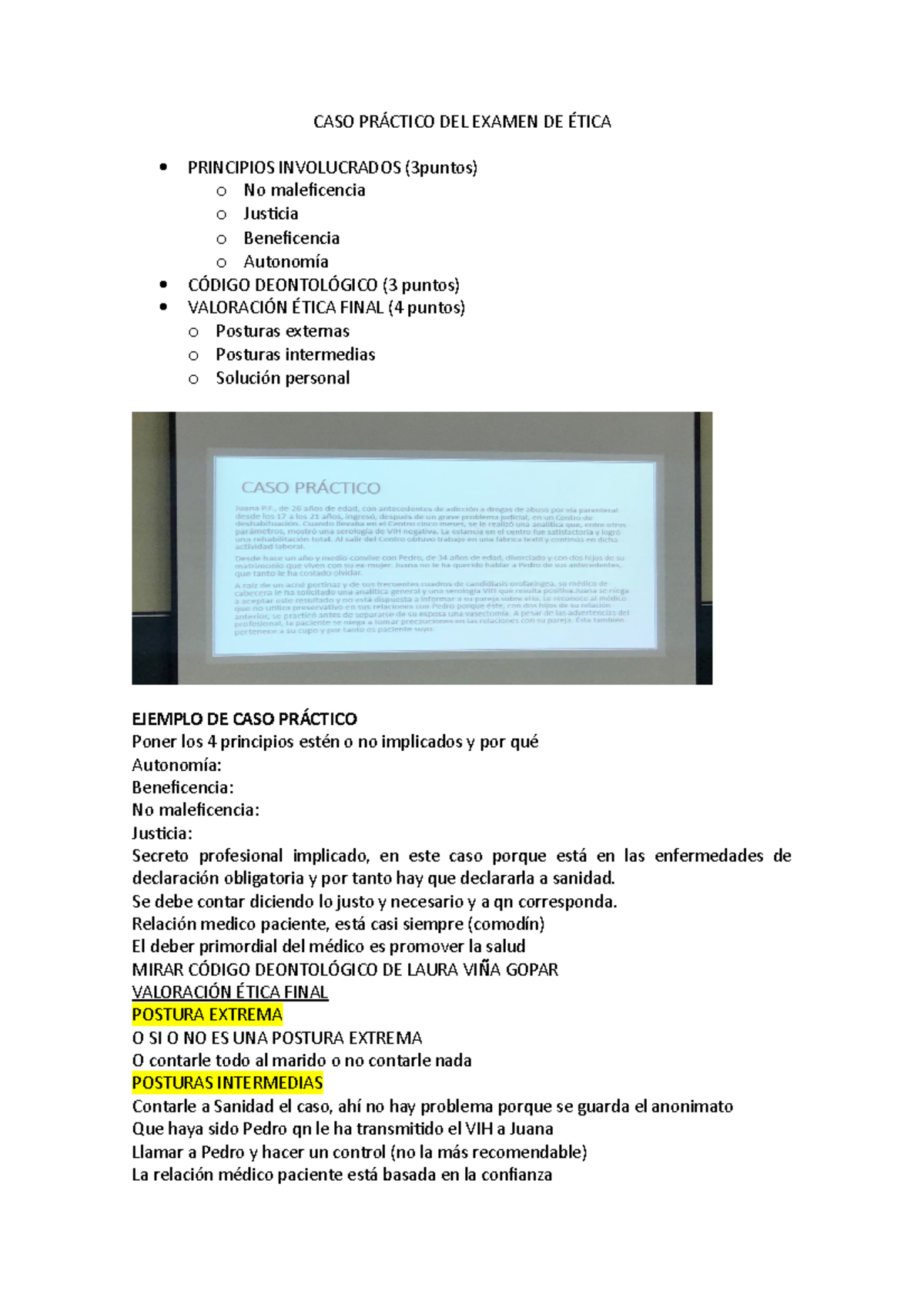 CASO Práctico DEL Examen DE Ética - CASO PRÁCTICO DEL EXAMEN DE ÉTICA ...