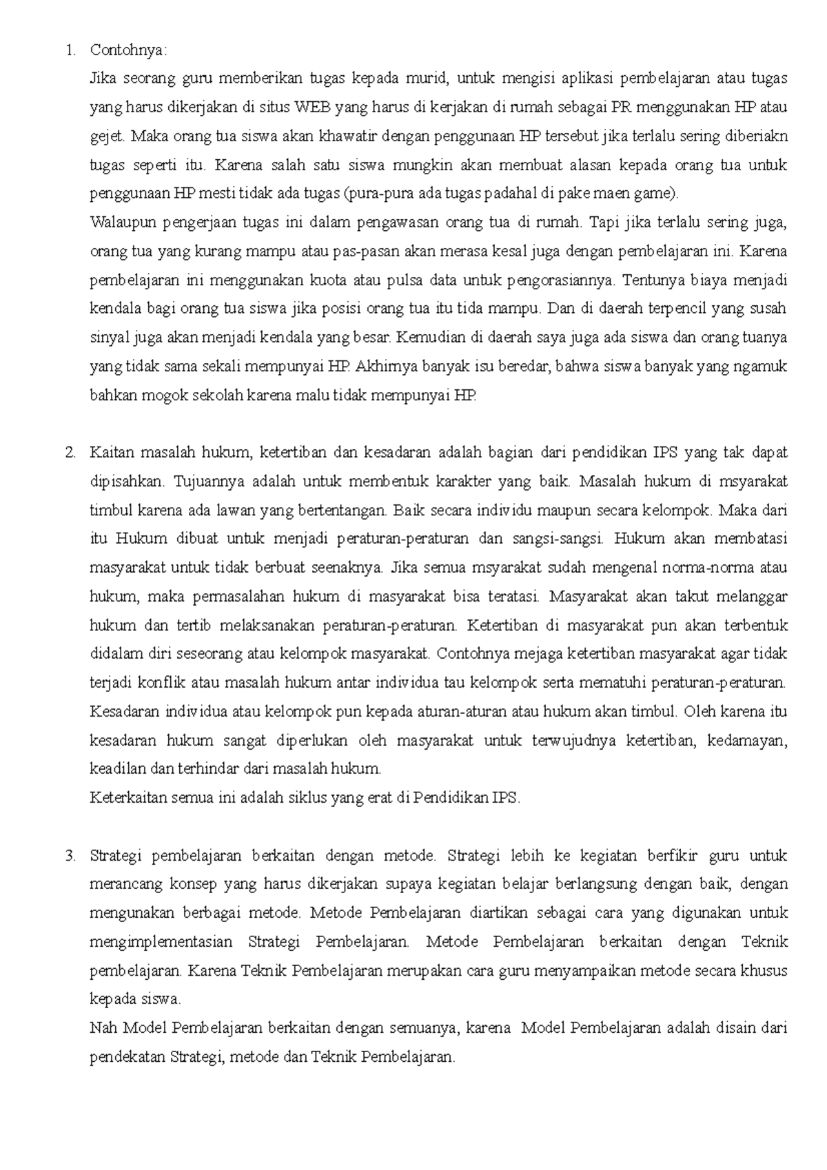 Tugas Tutorial 2 IPS - TT 2 IPS DI SD UT - Contohnya: Jika Seorang Guru ...