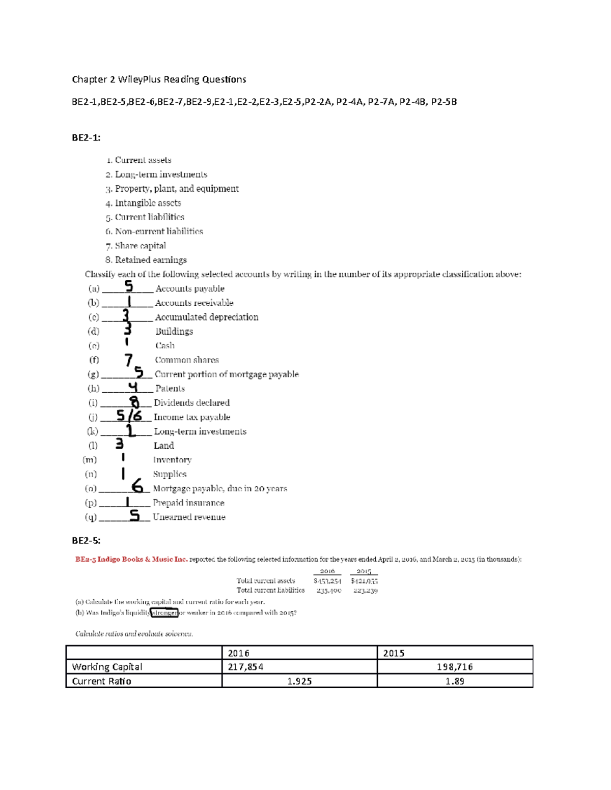 wileyplus chapter 2 homework answers