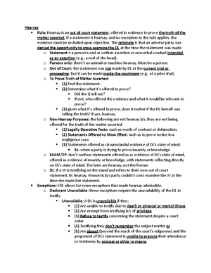 Evidence Course Outline - Final - EVIDENCE: BIG PICTURE PROBATIVE VALUE ...