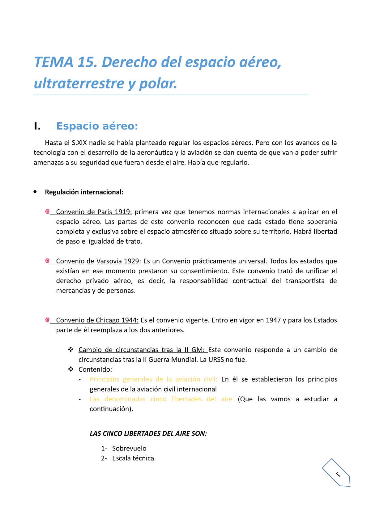 TEMA 15. EL Espacio Aéreo - TEMA 15. Derecho Del Espacio Aéreo ...