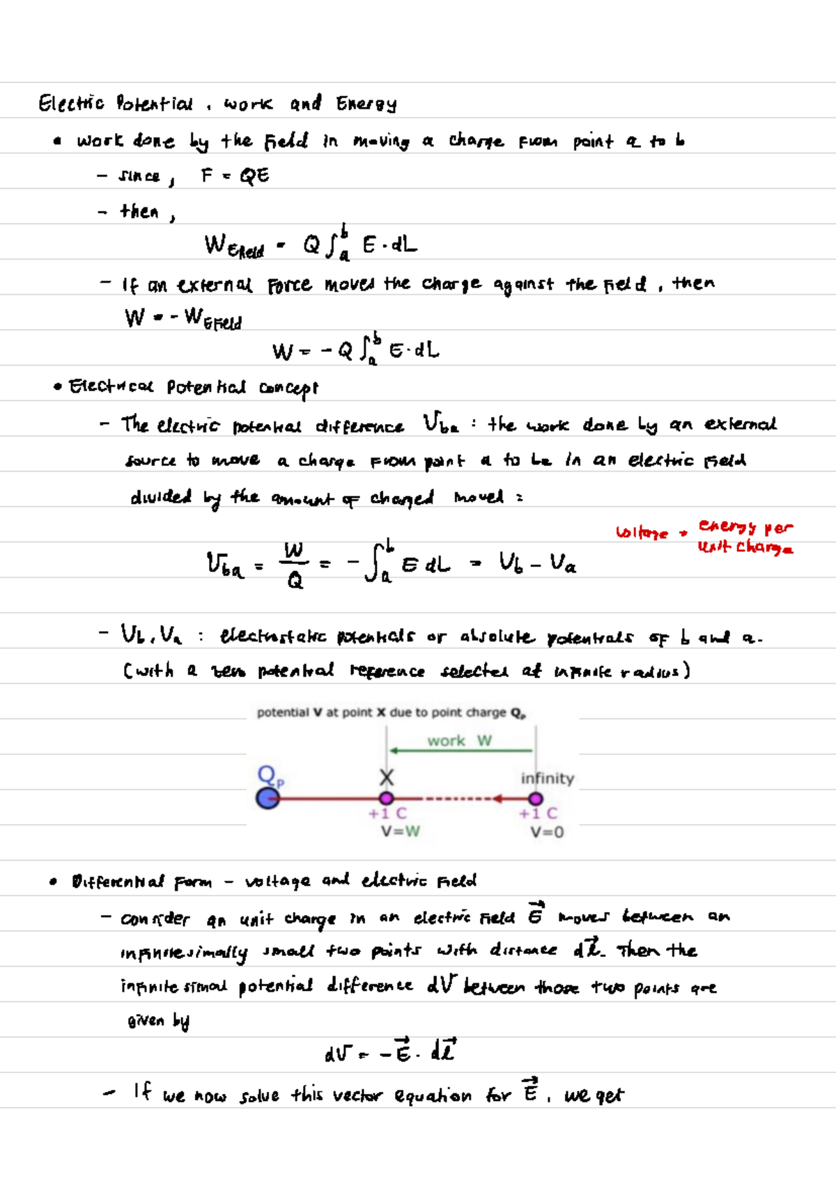 Week 5 - POTENTIAL, WORK AND ENERGY - Electric Potential, work and ...