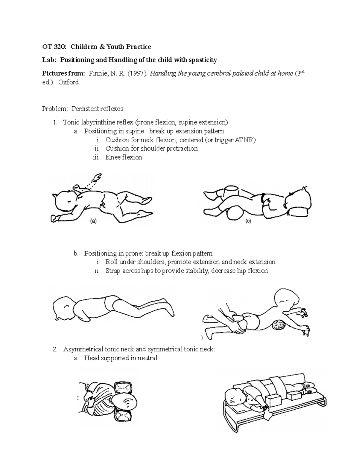 OT 320 - Positioning Notes - OT 320: Children & Youth Practice Lab ...