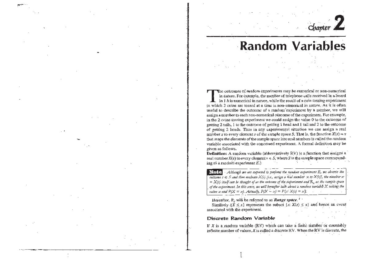 M2-2-36 - Lecture notes 1-10 - Chapter Random Variables 1n nature. For ...