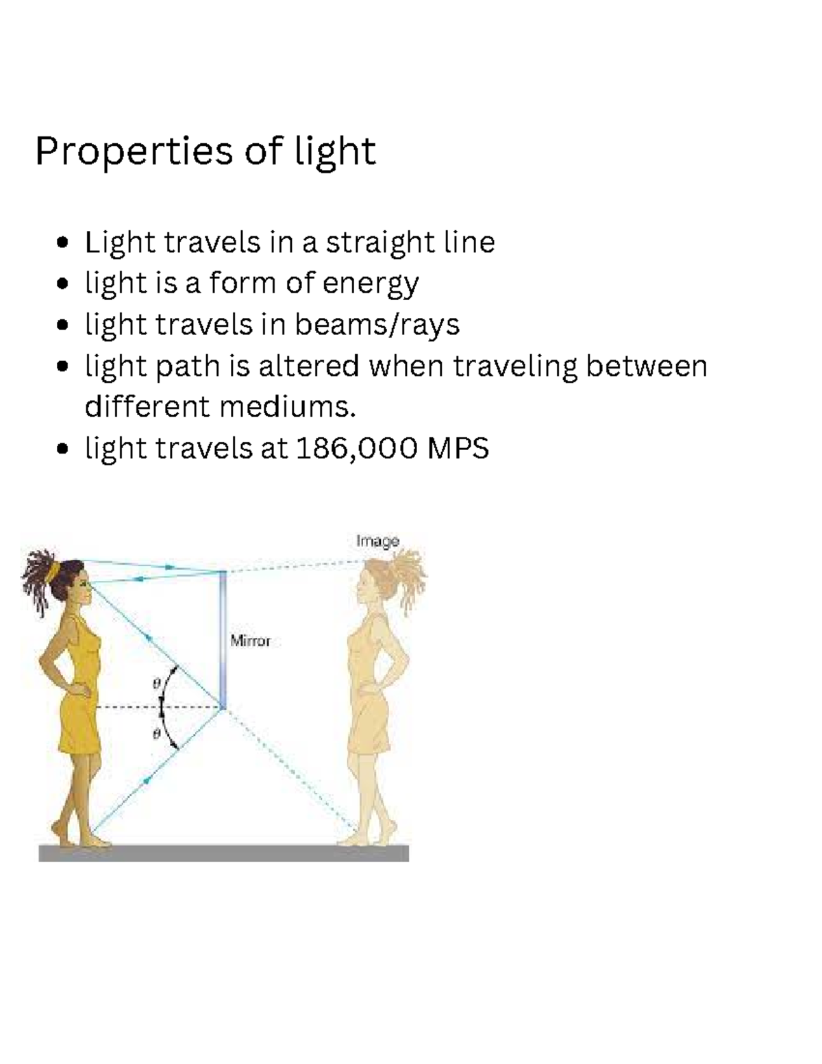 When does light travel in a straight line?