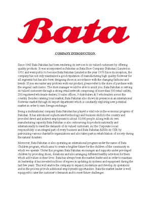 Bata company introduction sale