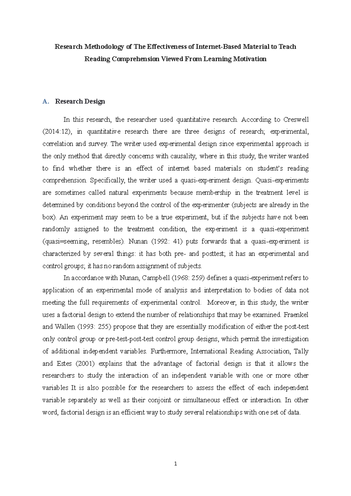 Research Methodology of The Effectiveness of Internet-Based Material ...