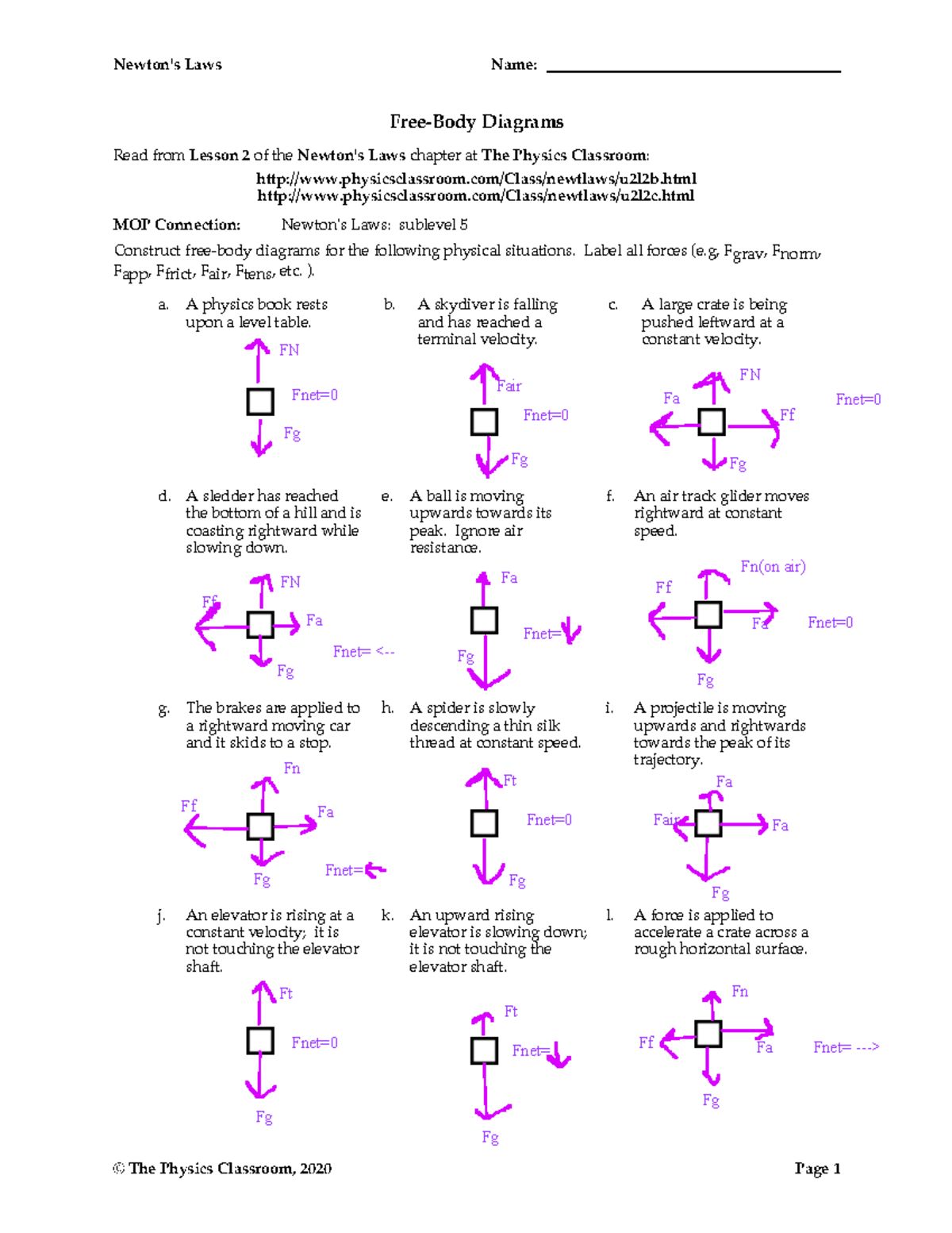 Speed of Light Worksheet DCJSSS