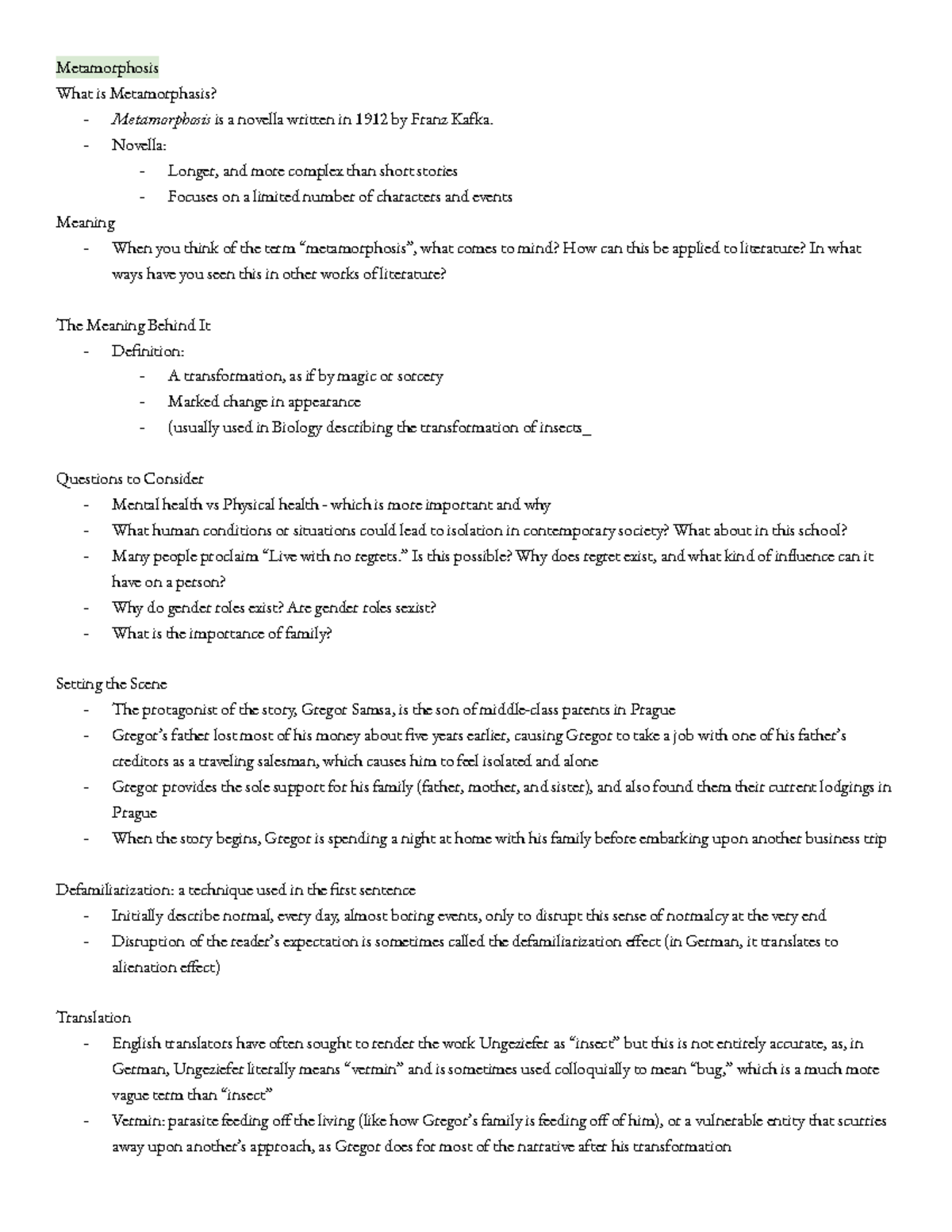 Metamorphasis notes - Metamorphosis What is Metamorphasis ...