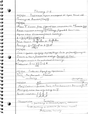 (Music) Theory 1-2 Notes - PY.710.113 - Studocu