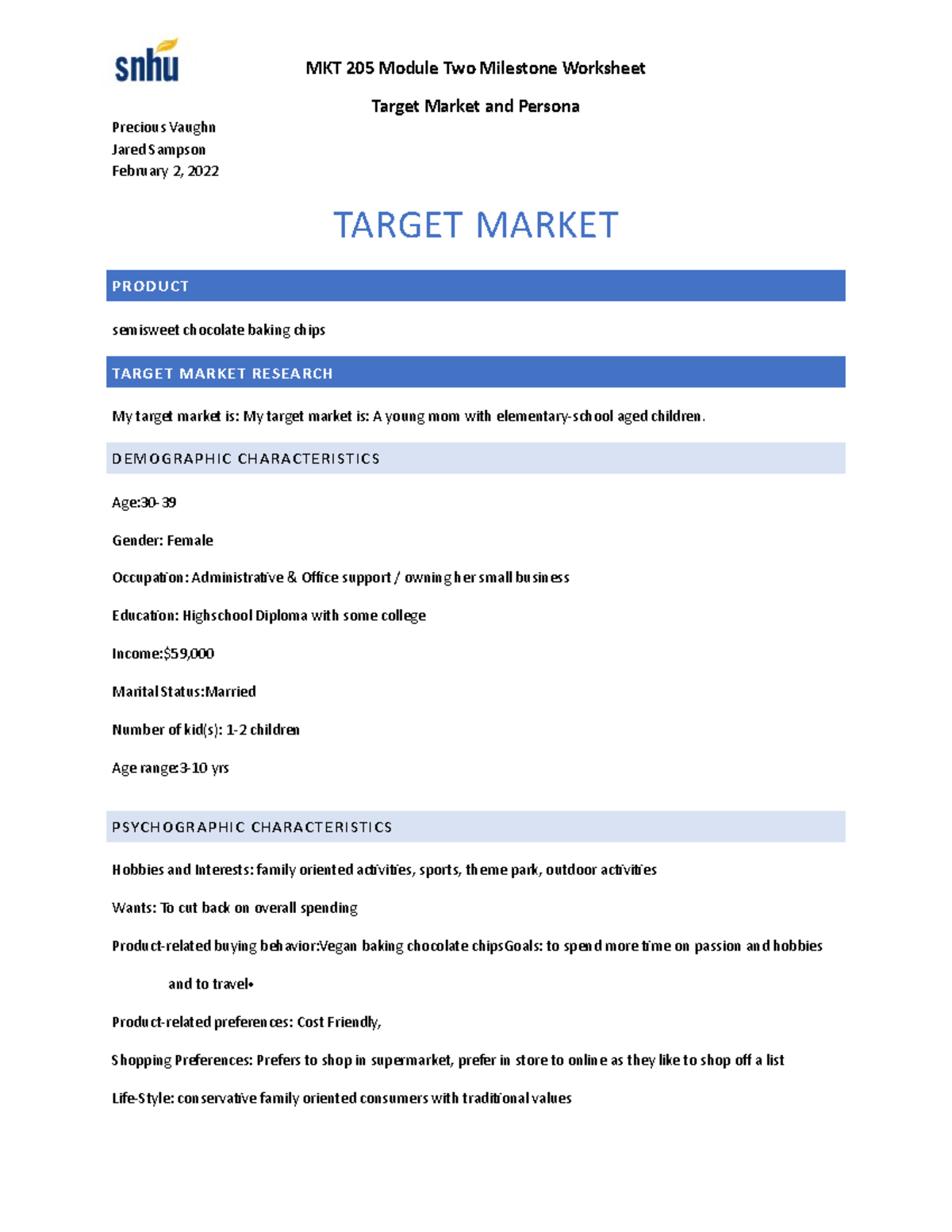 MKT205 Module Two Milestone Copy - MKT 205 Module Two Milestone ...