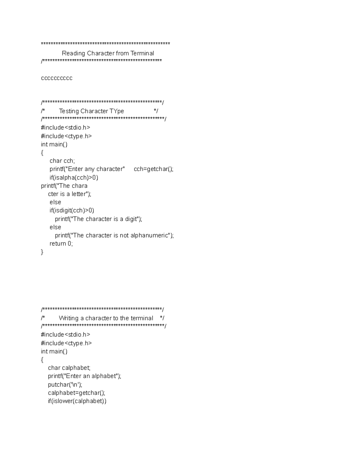 C Programs ...