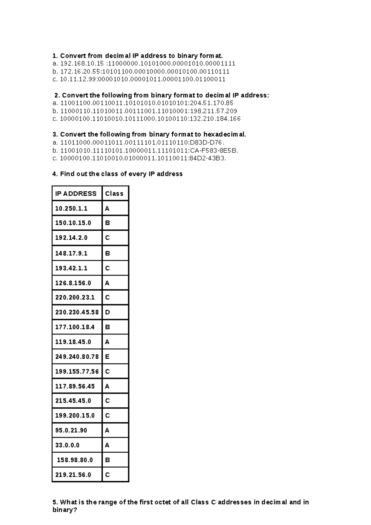 Ejercicios IP 1 - adda - Convert from decimal IP address to binary ...