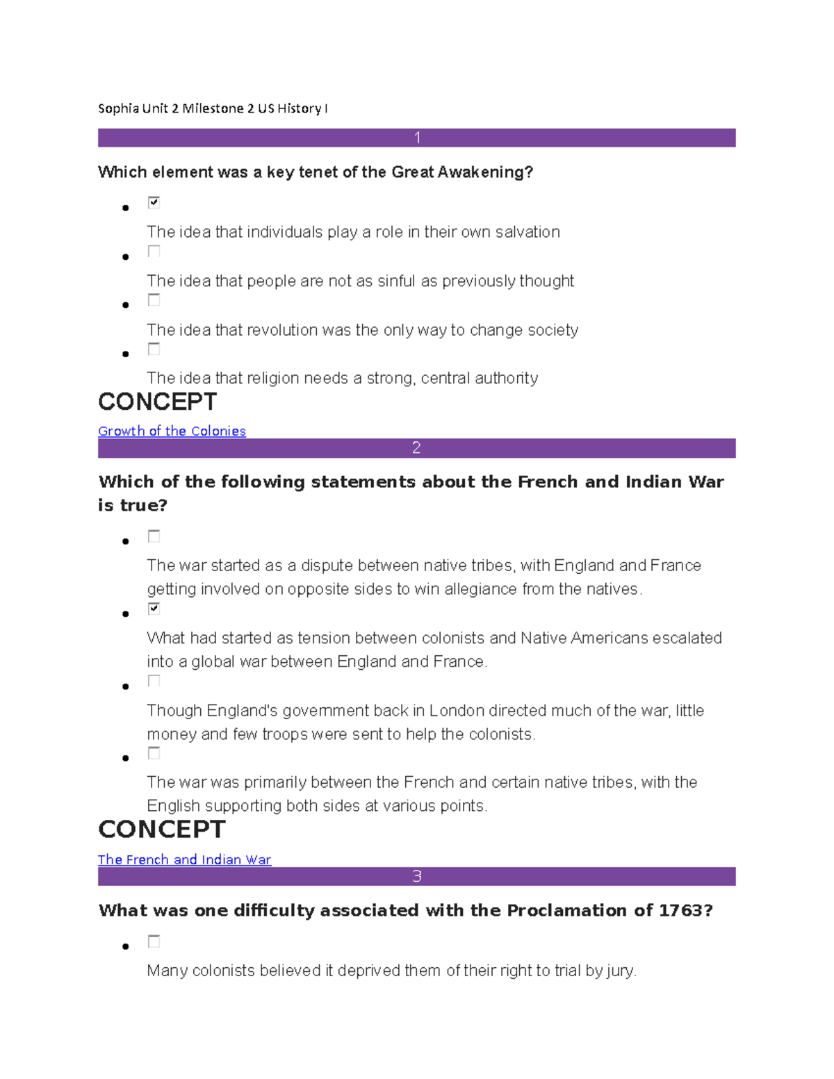 Sophia Unit 2 Milestone 2 US History I - Sophia Unit 2 Milestone 2 US ...