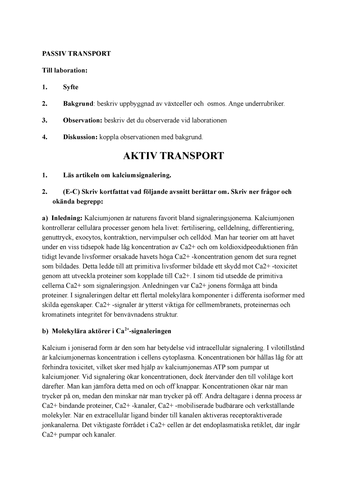 Biologi Anteckningar - FE1204 - SU - Studocu