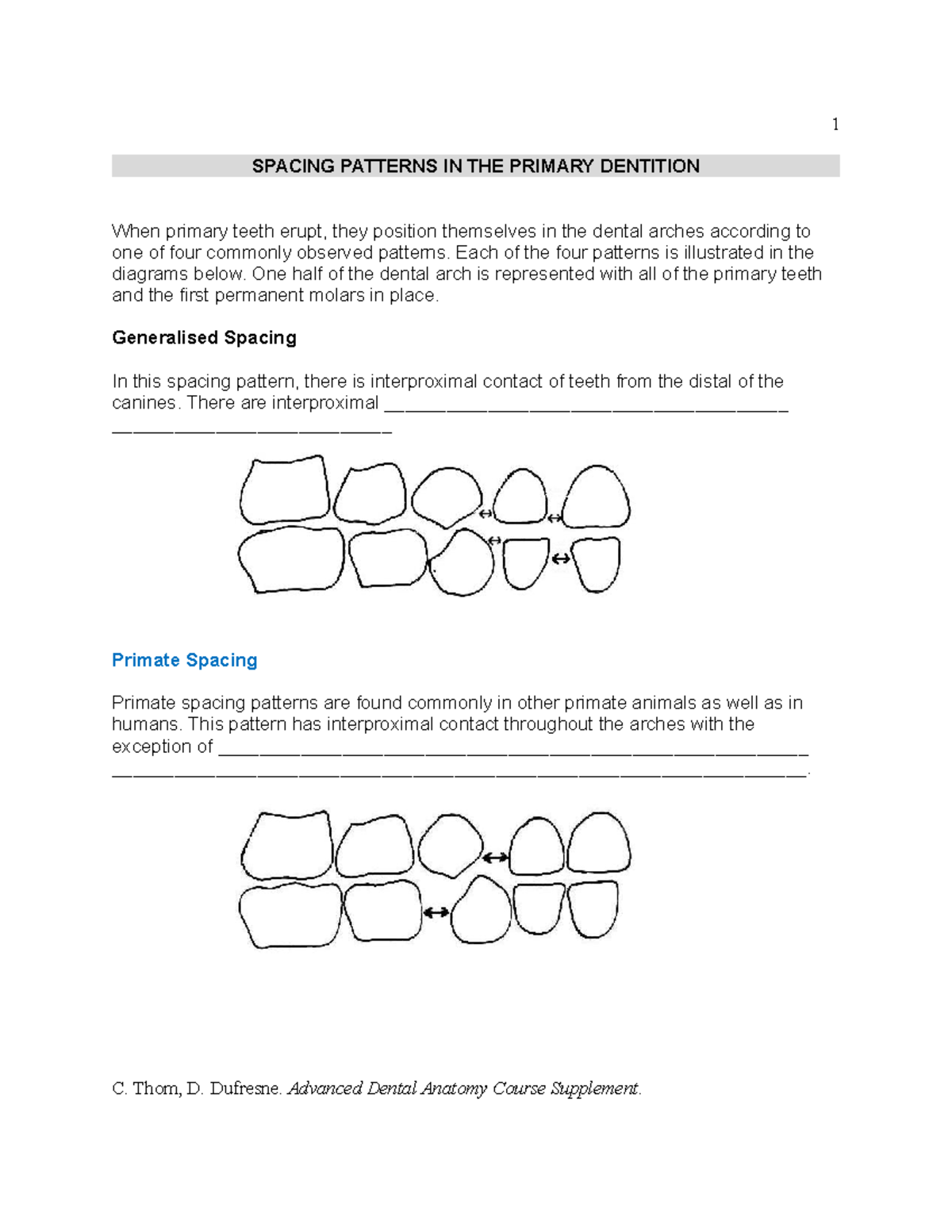 Spacing Patterns and Size Differences in Primary Dentition - Studocu