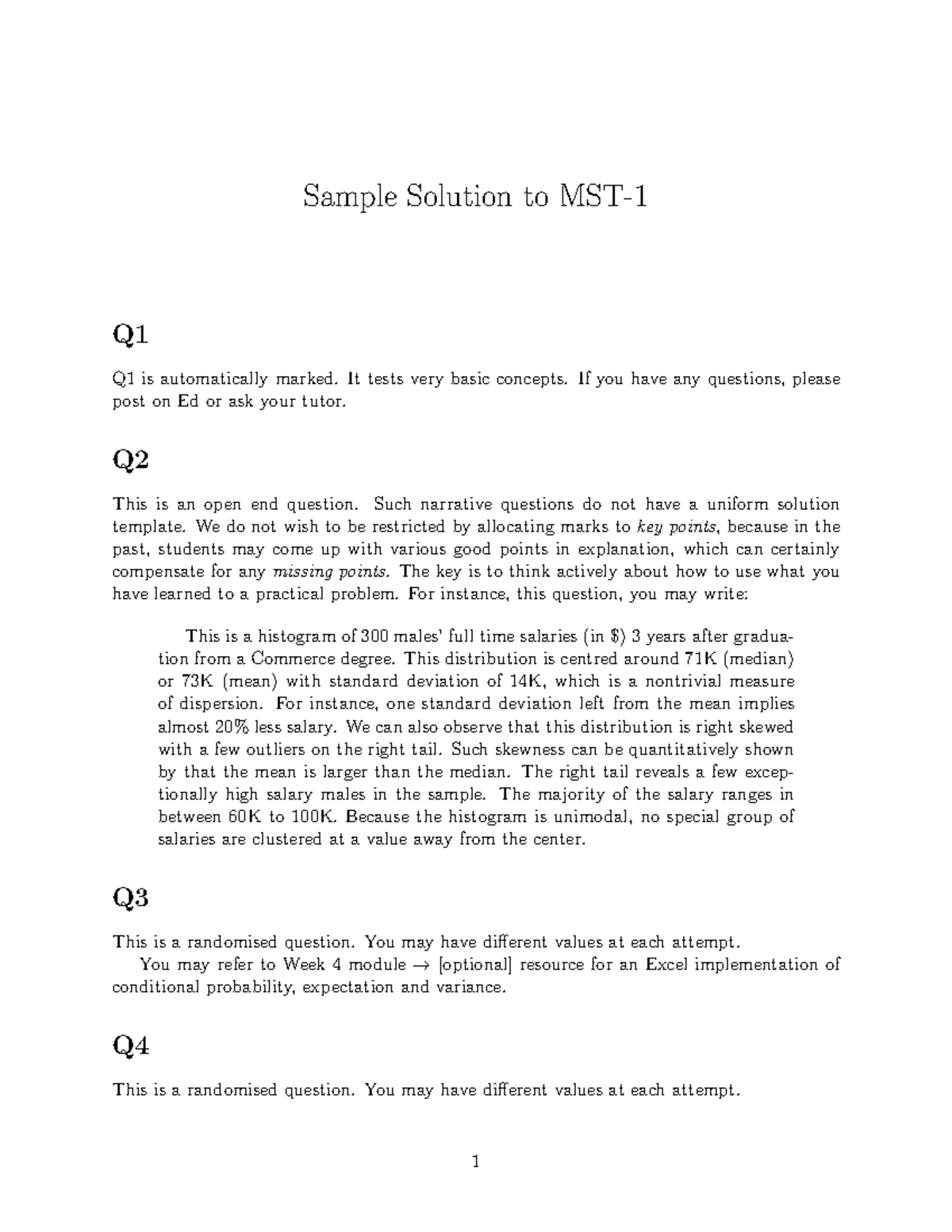 Practice solution - qm2 - Unimelb - Studocu