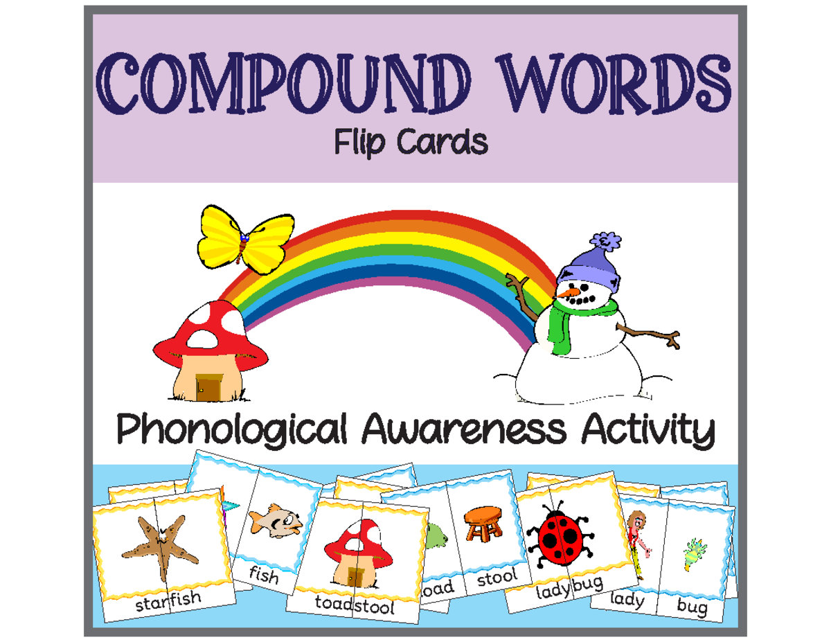 Compound Words Flip Cards Phonological Awareness Activity-1 - lady lady ...