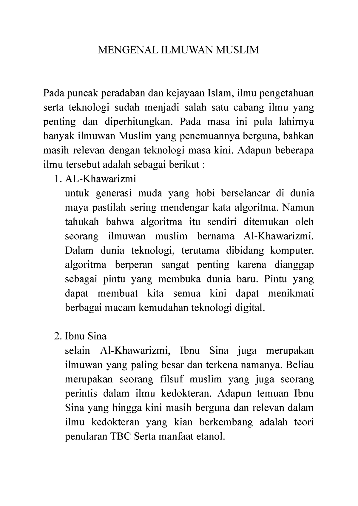 Mengenal Ilmuwan Muslim - MENGENAL ILMUWAN MUSLIM Pada Puncak Peradaban ...