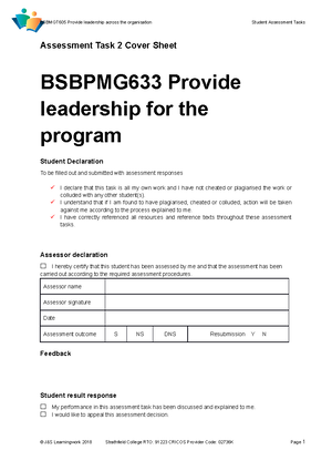 Bsbstr 602 Develop Organisational Strategies Task 1 - Assessment Task 1 ...