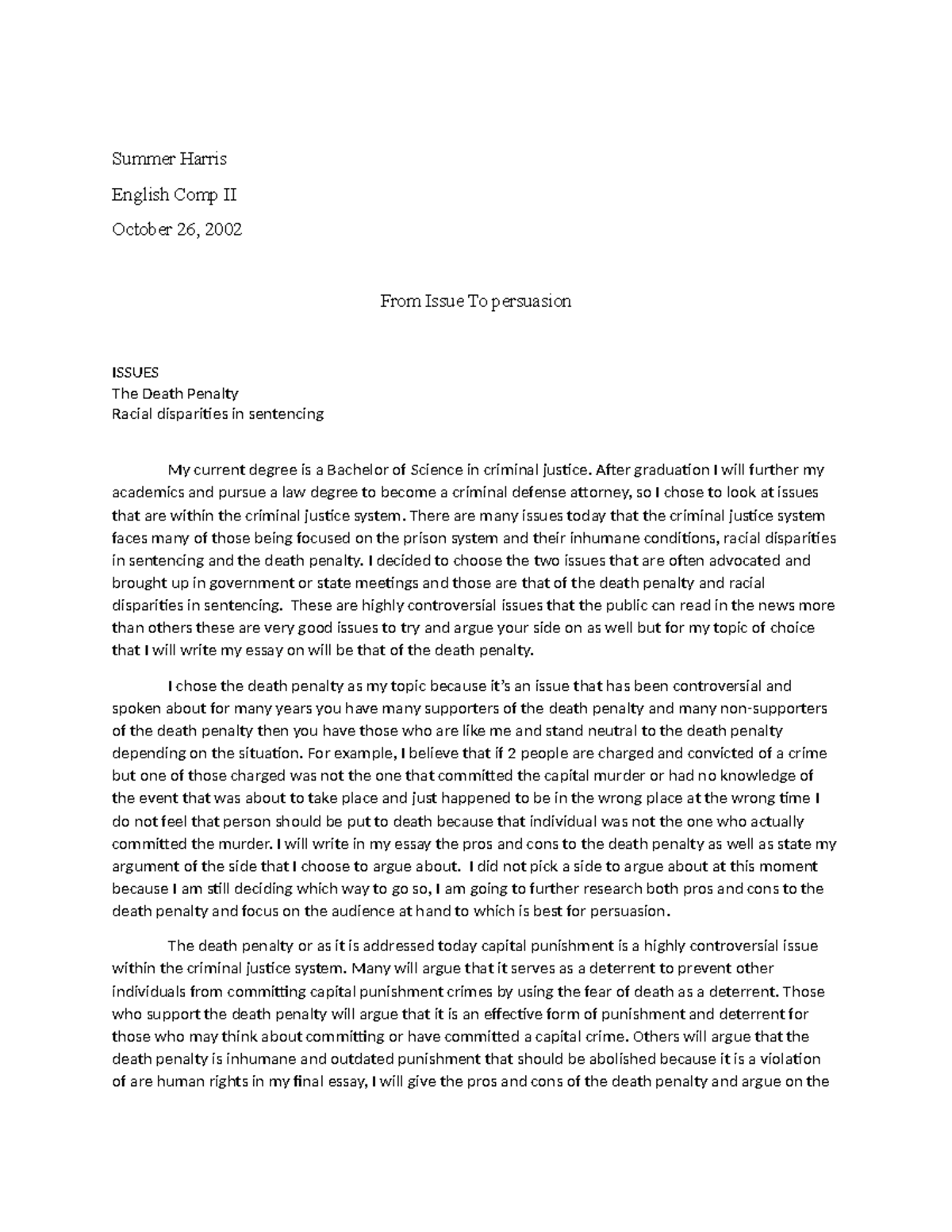 Modual+1+english+comp+ii - Summer Harris English Comp II October 26 ...