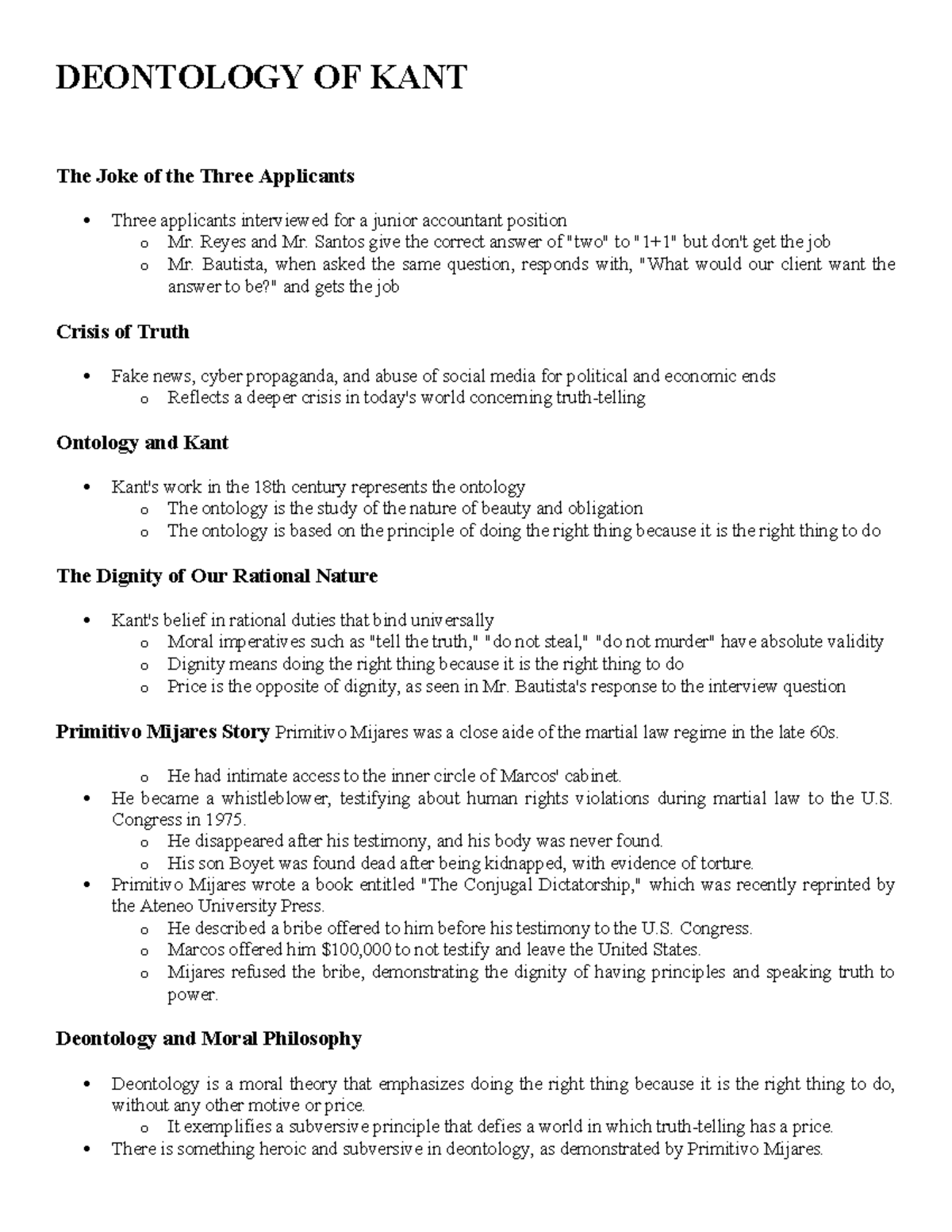 Deontology OF KANT - DEONTOLOGY OF KANT The Joke of the Three ...