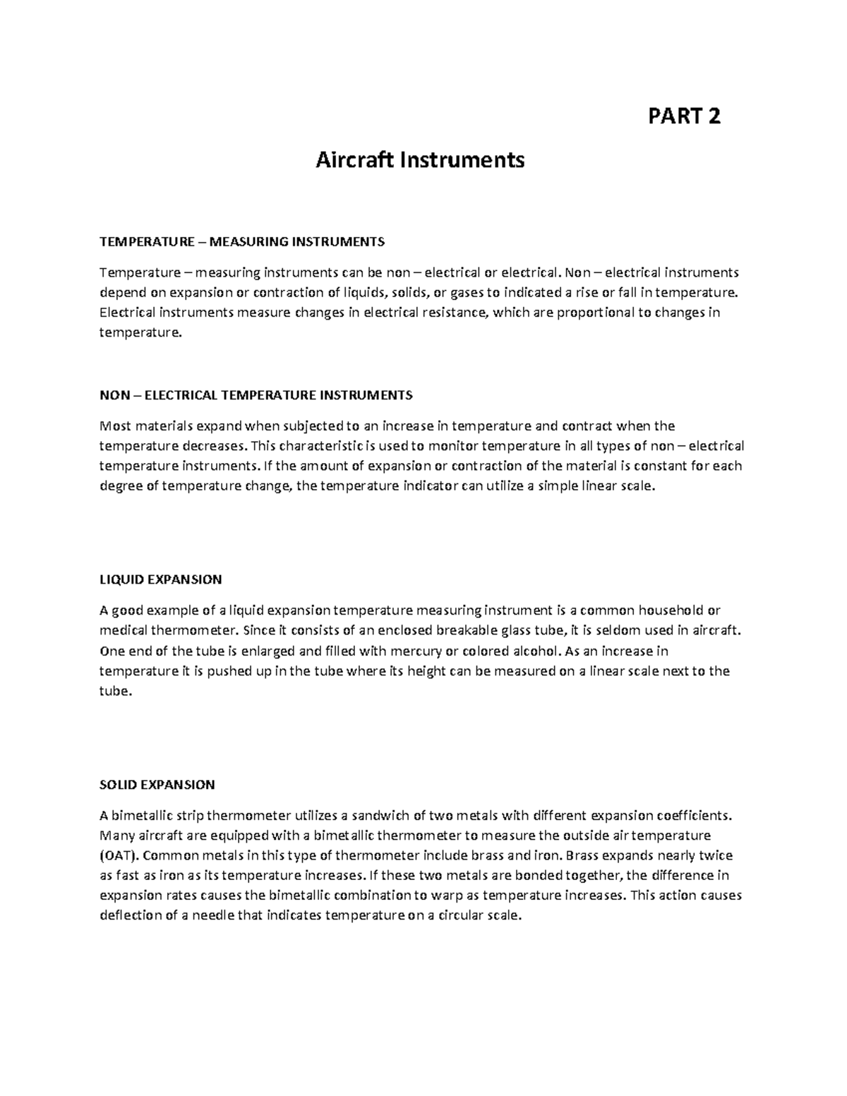 Aircraft Instruments PART 2 - Aircraft Maintenance Technology - Studocu
