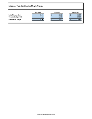 ACC 202 Project Workbook - Milestone One - Cost Classification ...