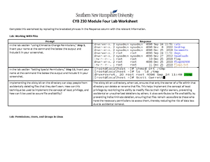 CYB 230 Scott Garrett Worksheet - CYB 230 Module Three Lab Worksheet ...