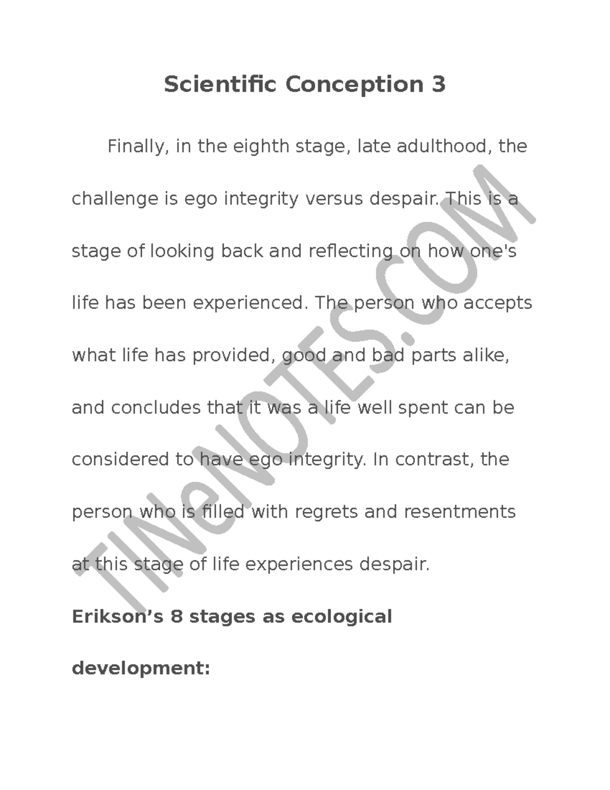 Scientific Conception 3 - This is a stage of looking back and ...