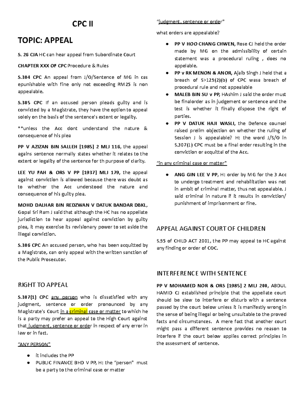 Appeal AND Revision - Notes To Help You - CPC II TOPIC: APPEAL S. 26 ...