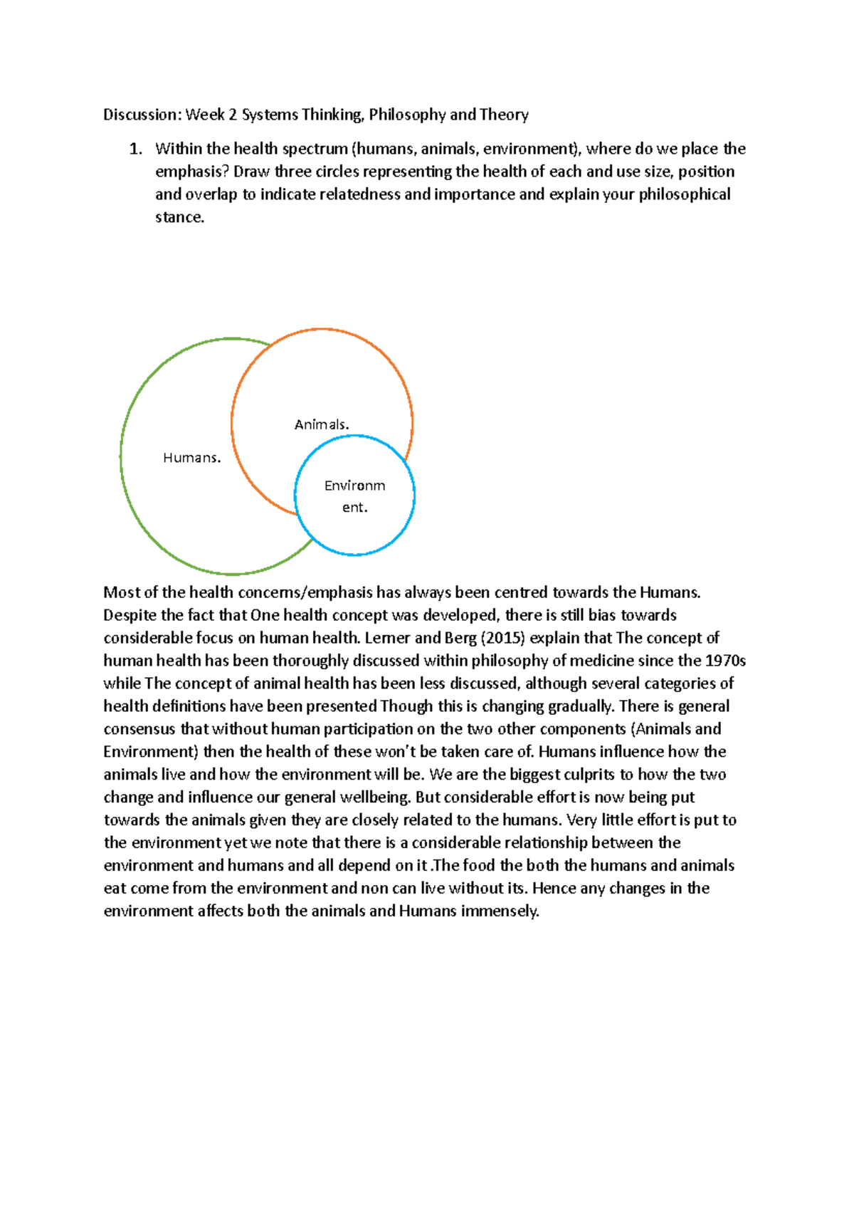Discussion-Week 2 Systems Thinking, Philosophy and Theory - Discussion ...