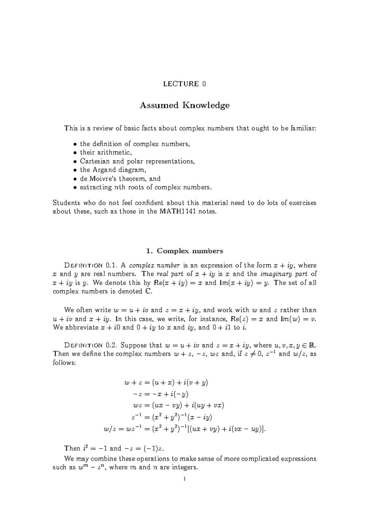 Notes Chapt 0 9 Math26 Unsw Sydney Studocu