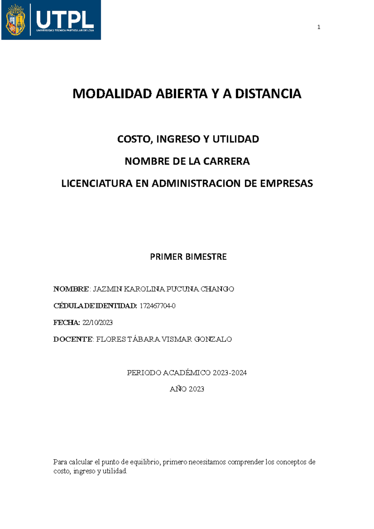 Administracion y emprendimiento - MODALIDAD ABIERTA Y A DISTANCIA COSTO ...