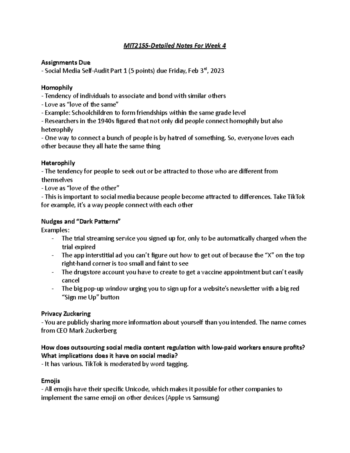 MIT 2155B-WEEK4 - NOTES - MIT2155-Detailed Notes For Week 4 Assignments ...