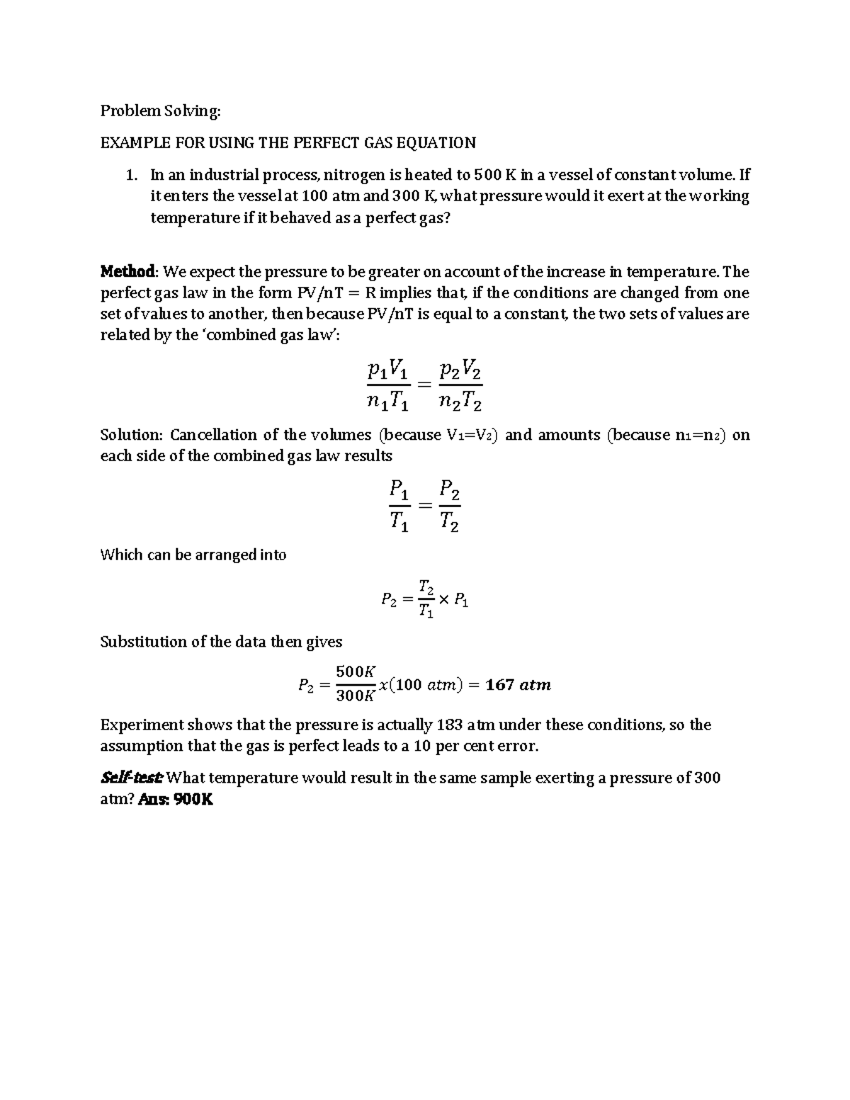 Thermodynamics: Example Problems for Module 3 - Problem Solving ...