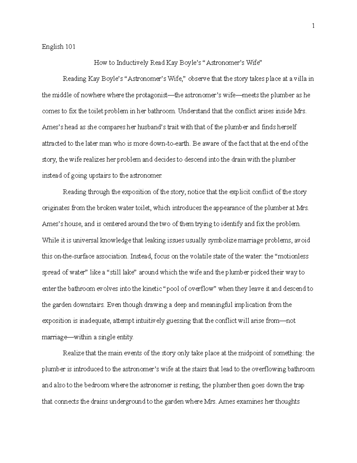 Inductive analysis essay - 1 English 101 How to Inductively Read Kay ...