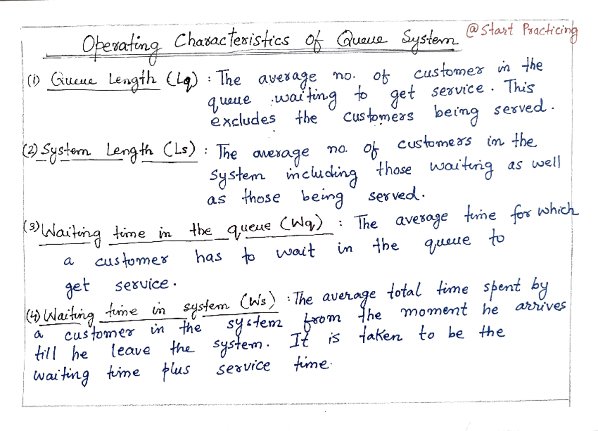 Queue 2 - Operation Research notes - Opevating ChaxacTeristics ok uauta ...