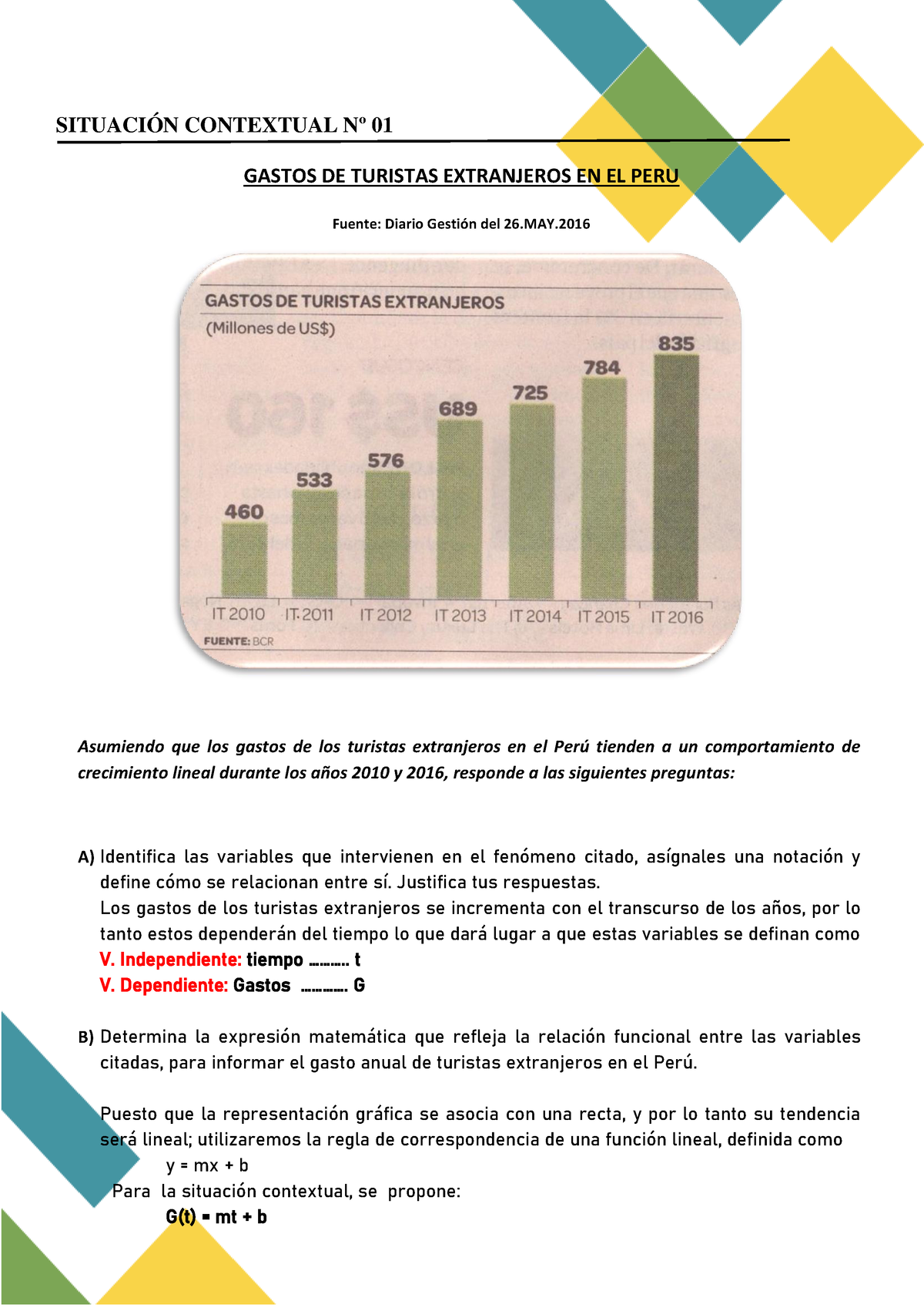 Caso Didáctivo Sesión 13 SituaciÓn Contextual Nº 01 Gastos De