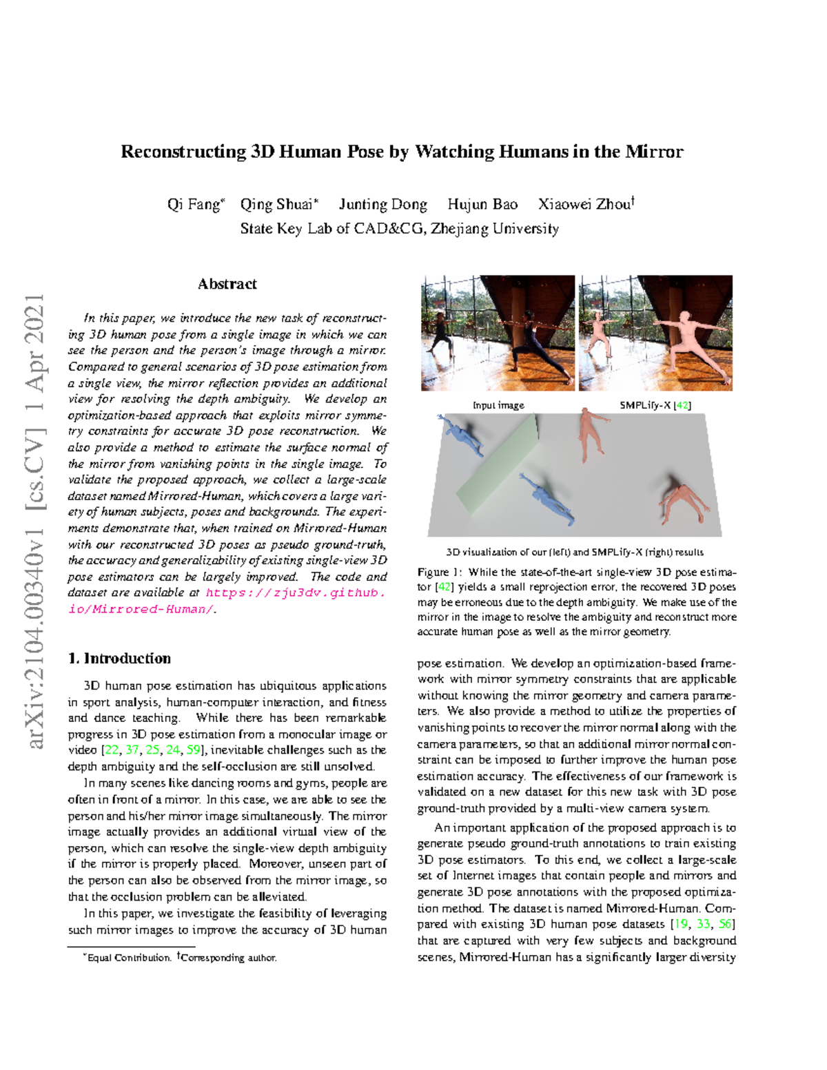 2104 - Machine Learning Project - Reconstructing 3D Human Pose by ...