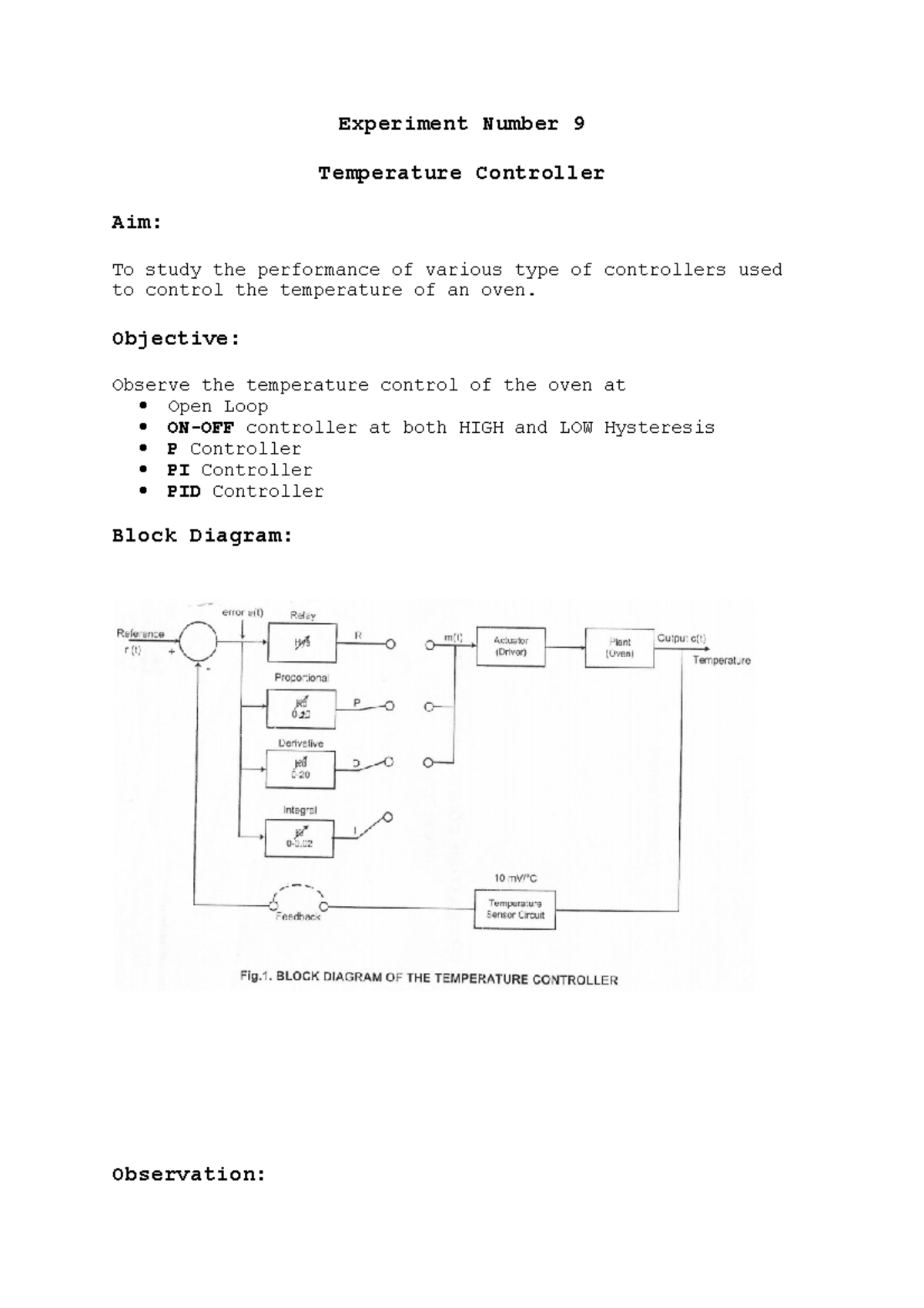 Exeriment Number 9 - Experiment 9 Control Systems Lab - Experiment ...