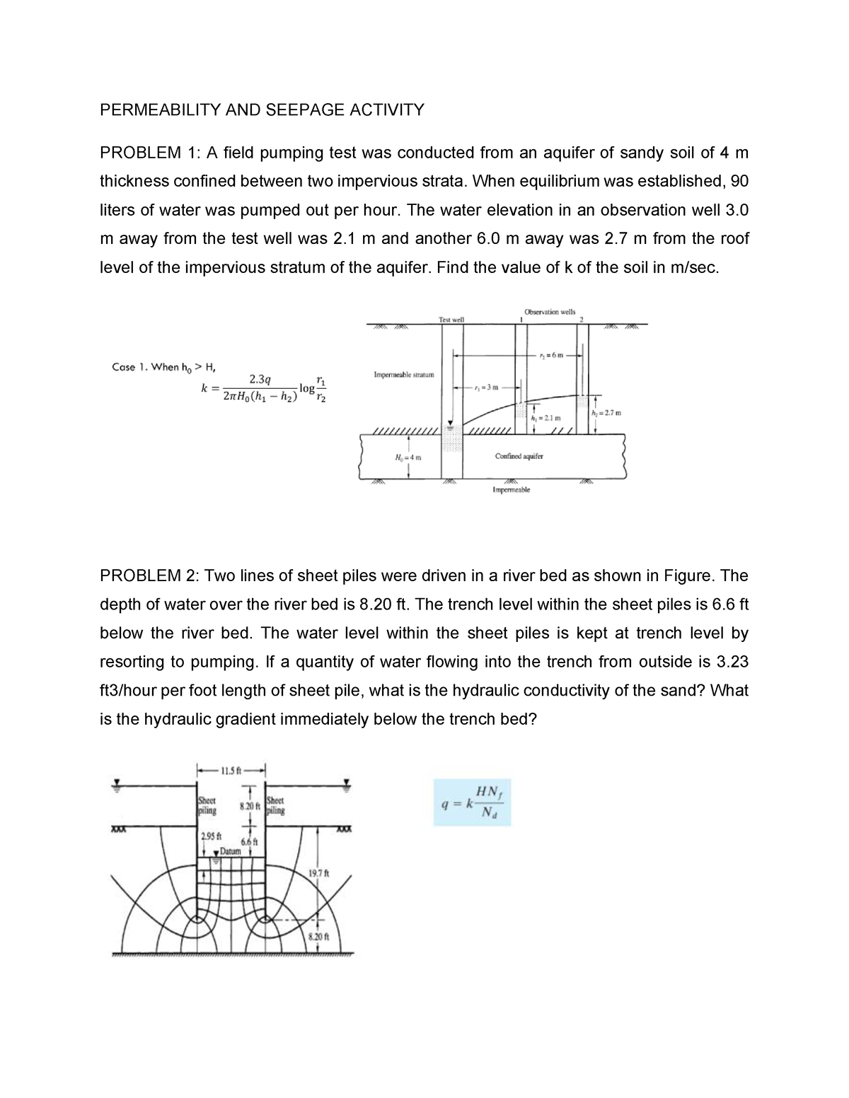 Permeability AND Seepage Activity - PERMEABILITY AND SEEPAGE ACTIVITY ...