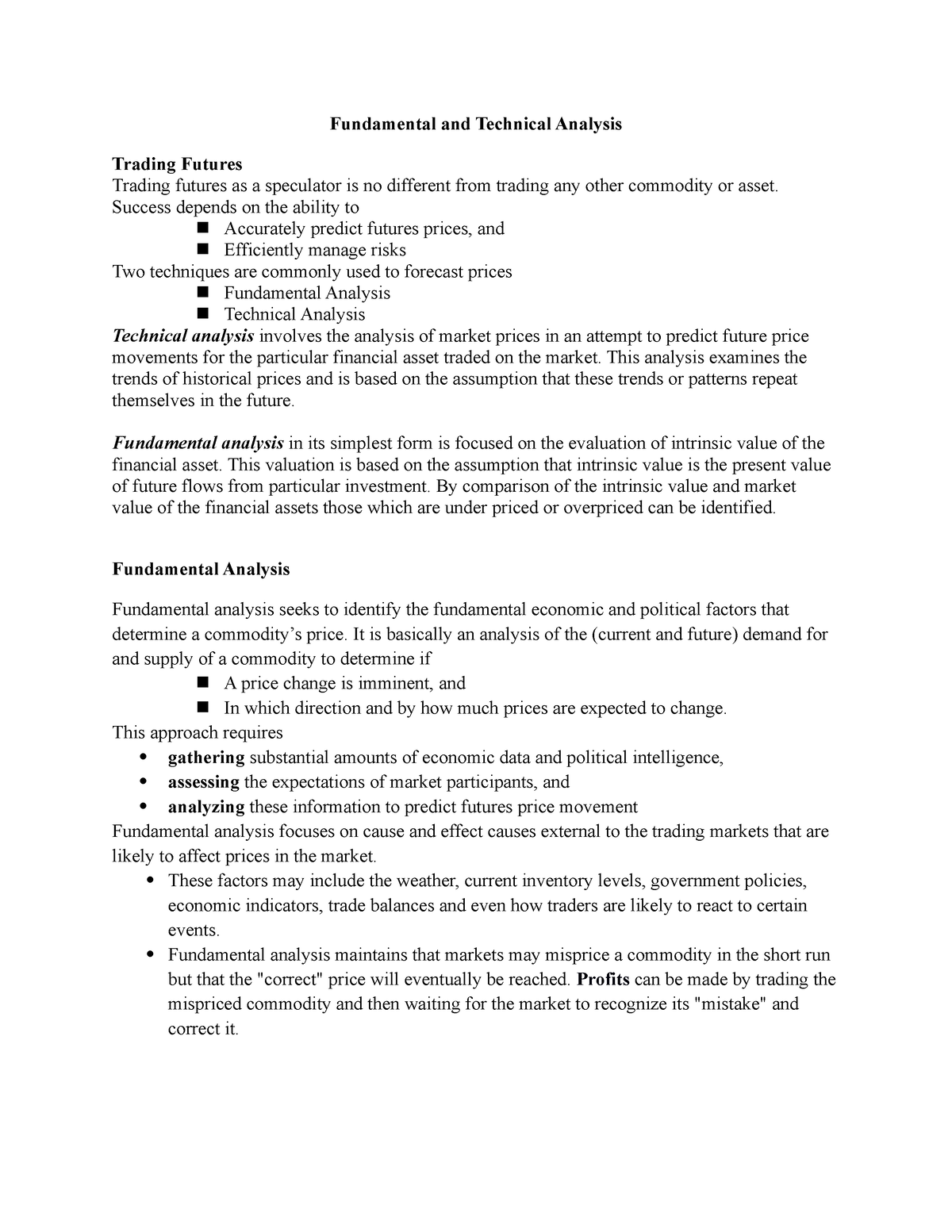 Fundamental And Technical Analysis - Fundamental And Technical Analysis ...