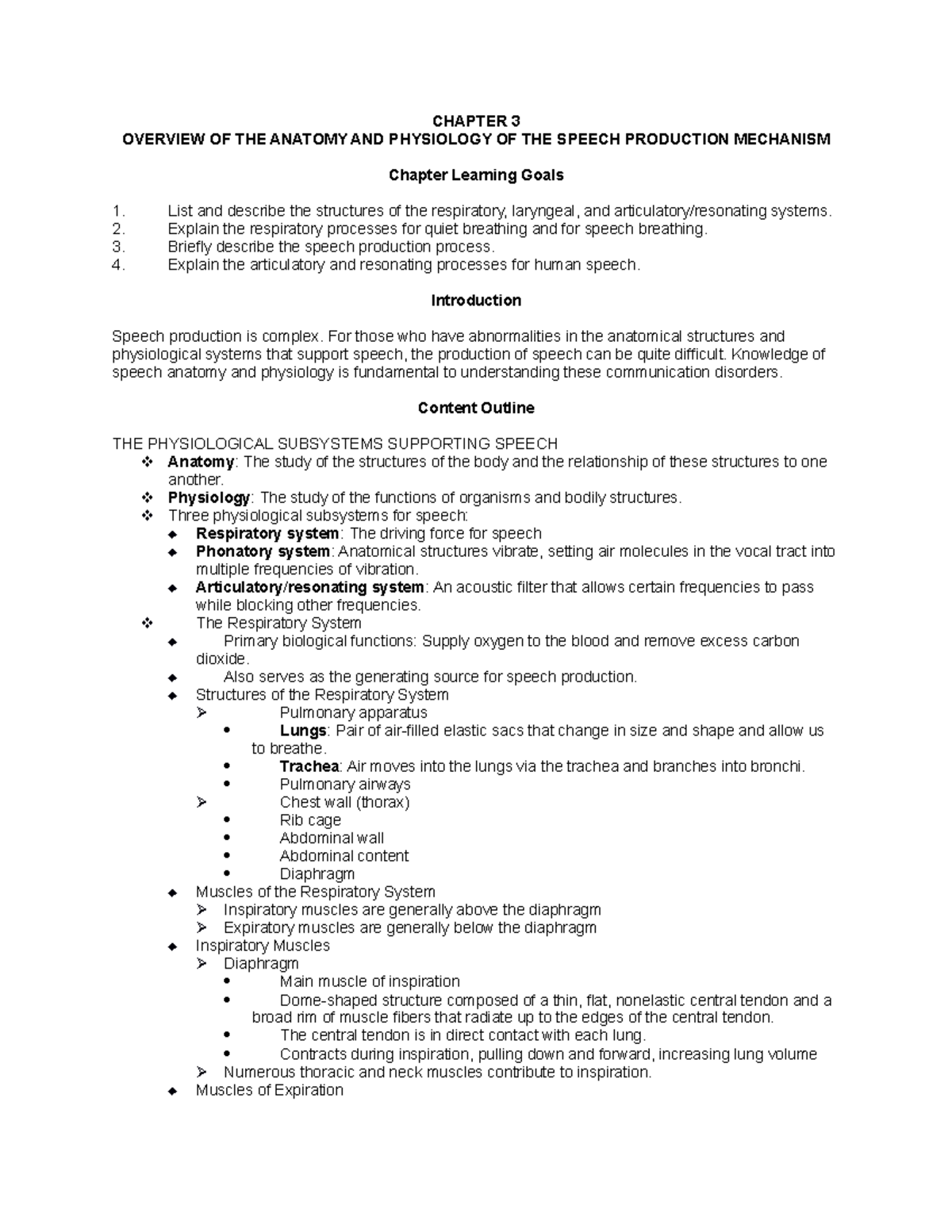 SPA 2001 CH 3 - List and description of the structures of the ...