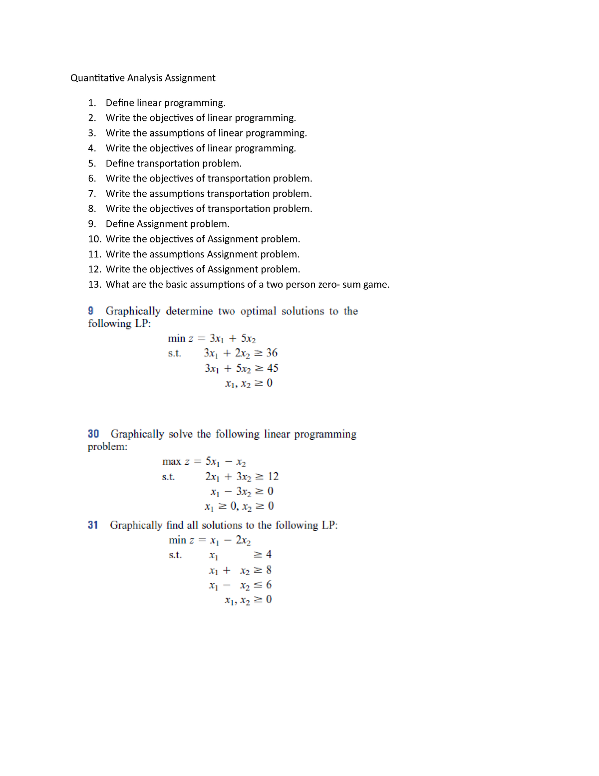 assignment problem in qt