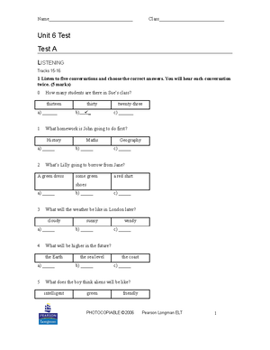 Test 5 B - Practice Your English - Name ...